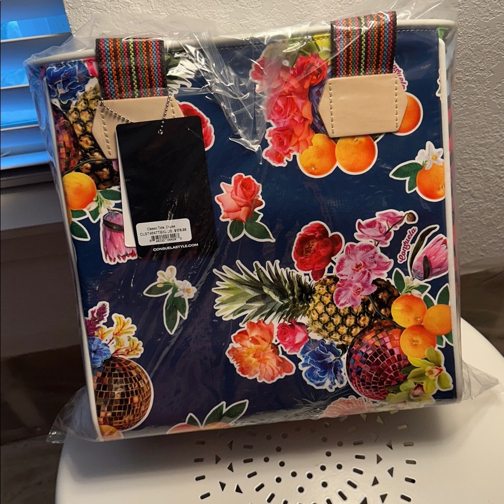 Consuela (Cruise) Vibrant Floral and Fruit Accent Tote - Picture 5 of 5